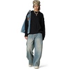 image:imageAelfric Eden Womens Oversized Cable Knit Crewneck Sweaters Long Sleeve Sweater Chunky Loose Outfits PulloverBlack