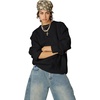 image:imageAelfric Eden Womens Oversized Cable Knit Crewneck Sweaters Long Sleeve Sweater Chunky Loose Outfits PulloverBlack