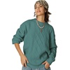 image:imageAelfric Eden Womens Oversized Cable Knit Crewneck Sweaters Long Sleeve Sweater Chunky Loose Outfits PulloverGreen