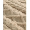 image:imageAelfric Eden Womens Oversized Sweaters Cable Knit Chunky Sweater Lantern Sleeve Crewneck Pullover Loose OutfitsBeige