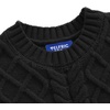 image:imageAelfric Eden Womens Oversized Sweaters Cable Knit Chunky Sweater Lantern Sleeve Crewneck Pullover Loose OutfitsBlack