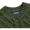 image:imageAelfric Eden Womens Oversized Sweaters Cable Knit Chunky Sweater Lantern Sleeve Crewneck Pullover Loose OutfitsGreen