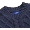 image:imageAelfric Eden Womens Oversized Sweaters Cable Knit Chunky Sweater Lantern Sleeve Crewneck Pullover Loose OutfitsNavy Blue