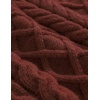 image:imageAelfric Eden Womens Oversized Sweaters Cable Knit Chunky Sweater Lantern Sleeve Crewneck Pullover Loose OutfitsRed
