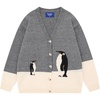 image:imageAelfric Eden Cardigan Sweater Open Front Knit Cardigans Penguin Graphic Color Blocking Sweaters Y2k OutfitsGrey