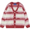 image:imageAelfric Eden Color Blocking Striped Fuzzy Cardigan Crewneck Vintage Oversized Button Down Knit Cardigans Sweater TopsRed
