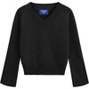 image:imageAelfric Eden Cropped Sweater for Women VNeck Flare Sleeve Crop Sweater Oversized Pullover Jumper Knit TopsBlack