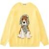 image:imageAelfric Eden Graphic Sweater Cute Dog Sweaters Vintage Oversized Crewneck Knit Pullover Streetwear Y2k TopsYellow