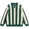 image:imageAelfric Eden Mens Striped Crochet Fall Sweaters Vinatge V Neck Pullover Sweater Long Sleeve Knit Textured SweaterGreen