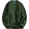 image:imageAelfric Eden Oversized Knit Sweater Solid Vintage Pullover Sweater Unisex Woven Crewneck Knitted TopsArmy Green