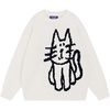 image:imageAelfric Eden Pullover Sweater Cute Printed Oversized Sweater Fall Winter Couple TopsWhite