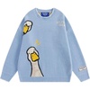 image:imageAelfric Eden Womens Goose Jacquard Sweater Oversized Sweaters Fuzzy Chunky Warm Pullover SweaterBlue
