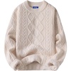 image:imageAelfric Eden Womens Oversized Cable Knit Crewneck Sweaters Long Sleeve Sweater Chunky Loose Outfits PulloverBeige