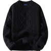 image:imageAelfric Eden Womens Oversized Cable Knit Crewneck Sweaters Long Sleeve Sweater Chunky Loose Outfits PulloverBlack