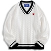 image:imageAelfric Eden Womens Oversized Cable Knit V Neck Sweaters Oversized Pullover Fall Fashion OutfitsWhite