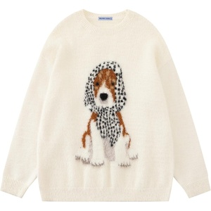 image:imageAelfric Eden Graphic Sweater Cute Dog Sweaters Vintage Oversized Crewneck Knit Pullover Streetwear Y2k TopsApricot