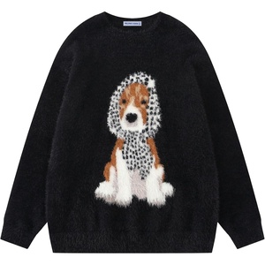 image:imageAelfric Eden Graphic Sweater Cute Dog Sweaters Vintage Oversized Crewneck Knit Pullover Streetwear Y2k TopsBlack