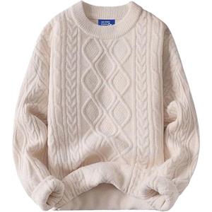 image:imageAelfric Eden Oversized Sweater 90s Vintage Cable Knit Long Sleeve Women Heavy Crewneck PulloverBeige
