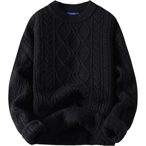 image:imageAelfric Eden Oversized Sweater 90s Vintage Cable Knit Long Sleeve Women Heavy Crewneck PulloverBlack