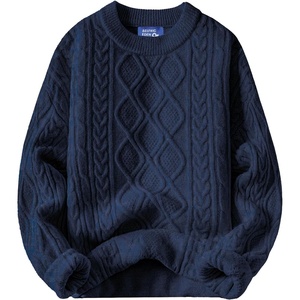 image:imageAelfric Eden Oversized Sweater 90s Vintage Cable Knit Long Sleeve Women Heavy Crewneck PulloverDark Blue