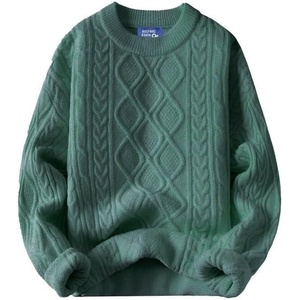 image:imageAelfric Eden Oversized Sweater 90s Vintage Cable Knit Long Sleeve Women Heavy Crewneck PulloverGreen