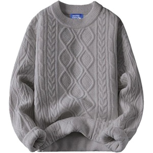 image:imageAelfric Eden Oversized Sweater 90s Vintage Cable Knit Long Sleeve Women Heavy Crewneck PulloverGrey