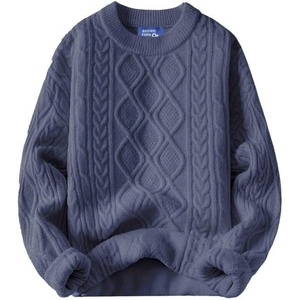 image:imageAelfric Eden Oversized Sweater 90s Vintage Cable Knit Long Sleeve Women Heavy Crewneck PulloverHaze Blue