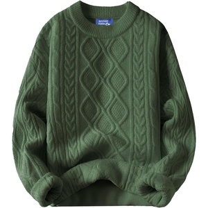 image:imageAelfric Eden Oversized Sweater 90s Vintage Cable Knit Long Sleeve Women Heavy Crewneck PulloverLight Green