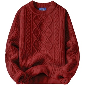 image:imageAelfric Eden Oversized Sweater 90s Vintage Cable Knit Long Sleeve Women Heavy Crewneck PulloverRed