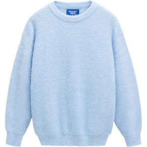 image:imageAelfric Eden Oversized Sweaters Mohair Furry Sweater Crewneck Knit Casual Soft Pullover 2024 Trendy OutfitsLight Blue