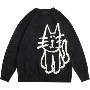 image:imageAelfric Eden Pullover Sweater Cute Printed Oversized Sweater Fall Winter Couple TopsBlack