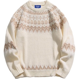 image:imageAelfric Eden Sweaters Fair Isle Sweater Vintage Soft Warm Casual Knit Pullover Long Sleeve Trendy OutfitsBeige