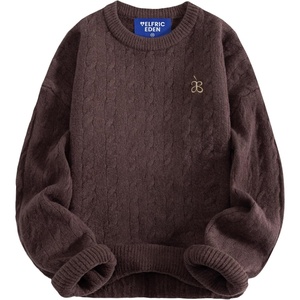 image:imageAelfric Eden Womens Long Sleeve Cable Knit Sweater Fall Fashion Oversized Crewneck Pullover Loose Outfits CamelBrown