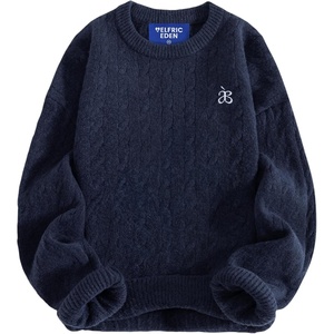image:imageAelfric Eden Womens Long Sleeve Cable Knit Sweater Fall Fashion Oversized Crewneck Pullover Loose Outfits CamelDark Blue