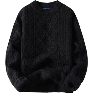 image:imageAelfric Eden Womens Oversized Cable Knit Crewneck Sweaters Long Sleeve Sweater Chunky Loose Outfits PulloverBlack
