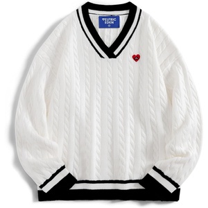 image:imageAelfric Eden Womens Oversized Cable Knit V Neck Sweaters Oversized Pullover Fall Fashion OutfitsWhite
