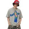 image:imageAelfric Eden Mens Oversized T Shirts Tees Distorted Portrait Print Crew Neck Cotton Tops Streetwear Casual ShirtLight Gray