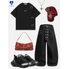 image:imageAelfric Eden Metal Button Tee Boxy Baggy Loose Cotton TShirt Streetwear Casual Summer Y2k ShirtBlack