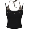 image:imageAelfric Eden Women Sexy Leopard Halter Backless Tank Top Y2k Trendy Studded Camisole Crop TopsBlack