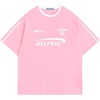 image:imageAelfric Eden Graphic Tees Y2k Women Oversized T Shirts Striped Patchwork Crewneck Unisex Streetwear TopsPink