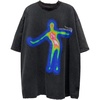 image:imageAelfric Eden Mens Oversized T Shirts Tees Distorted Portrait Print Crew Neck Cotton Tops Streetwear Casual ShirtBlack