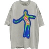 image:imageAelfric Eden Mens Oversized T Shirts Tees Distorted Portrait Print Crew Neck Cotton Tops Streetwear Casual ShirtLight Gray