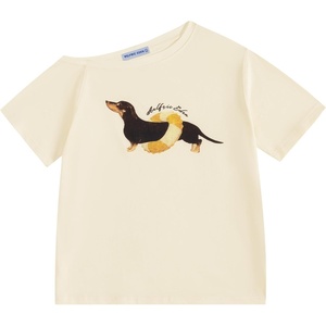 image:imageAelfric Eden Dachshund Off The Shoulder Tshirts Womens Oversized Graphic Tees Short Sleeve Summer Cute T Shirts Y2K TopsApricot