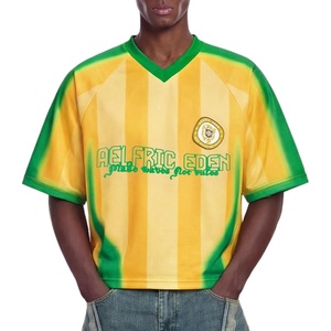 image:imageAelfric Eden Mens Jersey Y2k Oversized V Neck Graphic Tees Football Number Streetwear T Shirt TopsYellow
