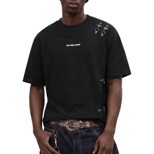 image:imageAelfric Eden Metal Button Tee Boxy Baggy Loose Cotton TShirt Streetwear Casual Summer Y2k ShirtBlack
