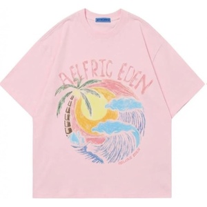 image:imageAelfric Eden Womens Oversized Tshirts Graphic Tees Graffiti Sunset Print Summer Short Sleeve Cotton TopPink