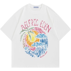 image:imageAelfric Eden Womens Oversized Tshirts Graphic Tees Graffiti Sunset Print Summer Short Sleeve Cotton TopWhite