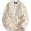 image:imageAelfric Eden Oversized Knit Sweater Solid Vintage Pullover Sweater Unisex Woven Crewneck Knitted TopsApricot Khaki