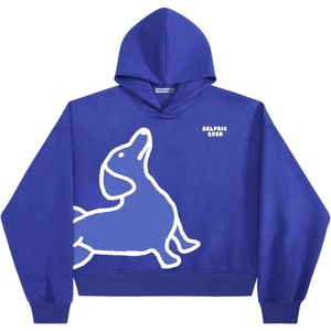 image:imageAelfric Eden Boxy Dachshund Graphic Hoodie Unisex Boxy Oversized Hooded Sweatshirt Y2k Cropped Causal OutfitsBlue
