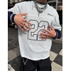 image:imageAelfric Eden Mens 22 Mesh Football Jersey Tshirts Oversized Y2K Graphic Tee  Lightweight Breathable Mesh Jersey Gothic Letter Back Print Oversized Crewneck Unisex Y2K Street Sport Short Sleeve Tee01 White